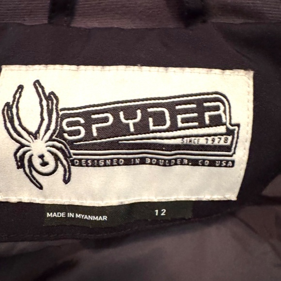 Boys Black Spyder Ski Jacket Size 12 - Picture 8 of 12